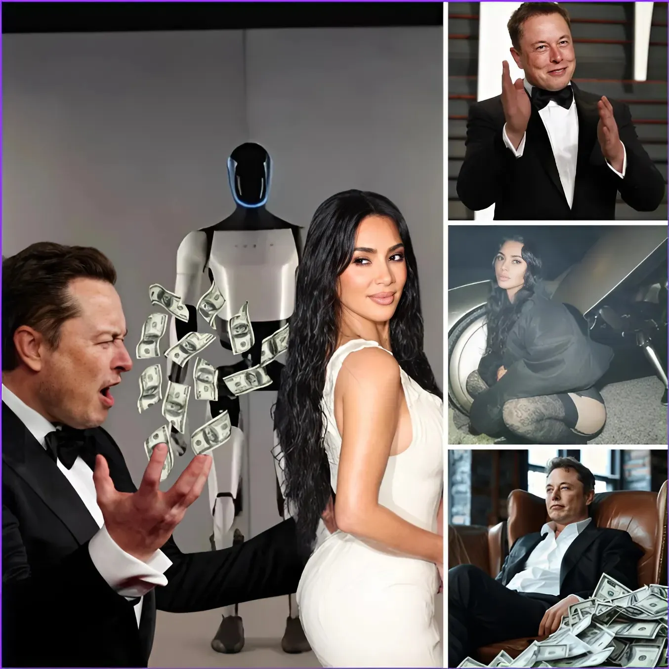 Elon Musk pays Kim Kardashian to pose with a Tesla robot in a sizzling photoshoot