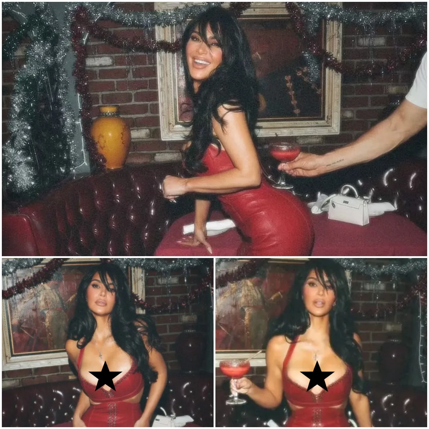 Kim Kardashian Recreates Iconic ‘Breaking the Internet’ Moment at Skims Christmas Party