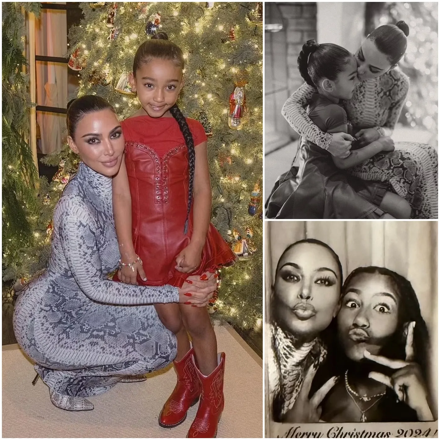 Kim Kardashian Stuns in Snakeskin Bodysuit While Celebrating Christmas Eve with Daughter Chicago