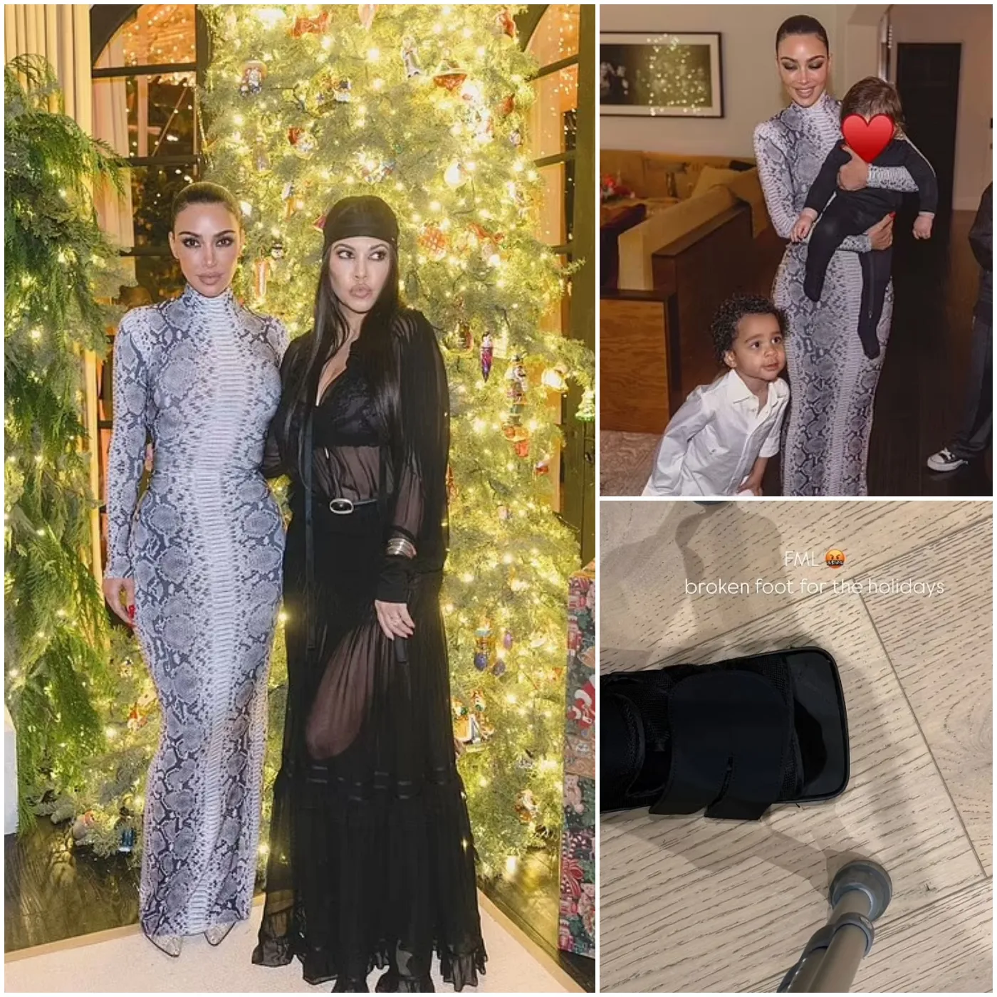 Kim Kardashian Sparks Speculation as She Ditches Boot at Christmas Eve Party