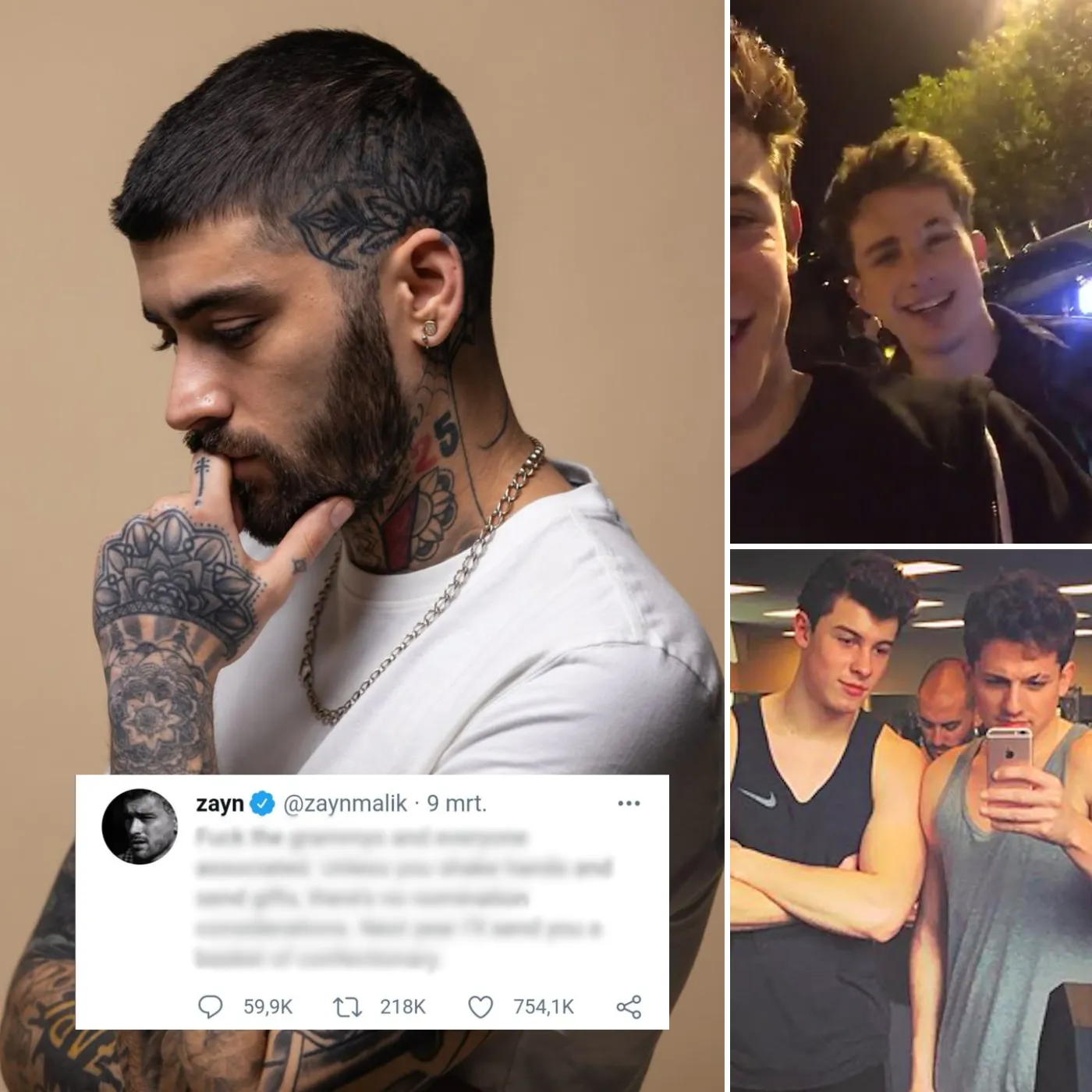 Zayn Malik’s Cryptic Tweet Sparks Rumors About Charlie Puth & Shawn Mendes