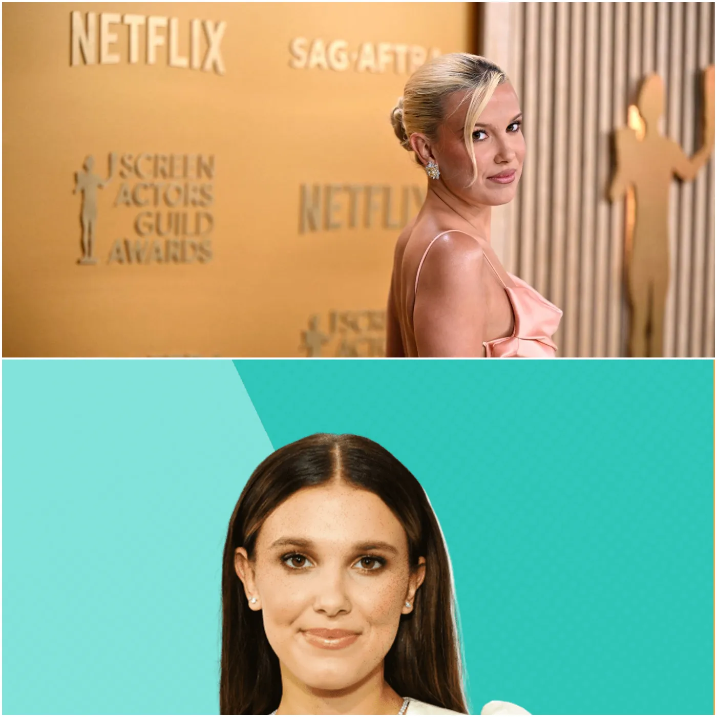 SAG Awards 2025, Millie Bobby Brown Stuns with Radiant Blonde Hair in Custom Louis Vuitton Gown