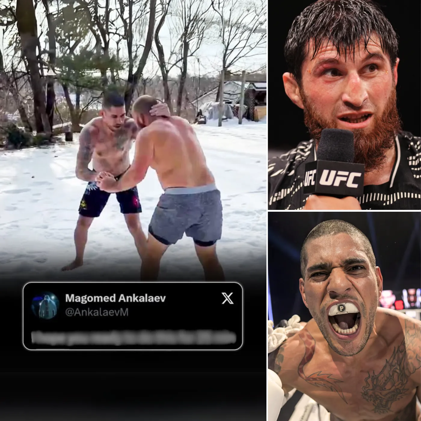 Magomed Ankalaev mocks Alex Pereira’s bizarre snow training with Glover Teixeira ahead of UFC 313