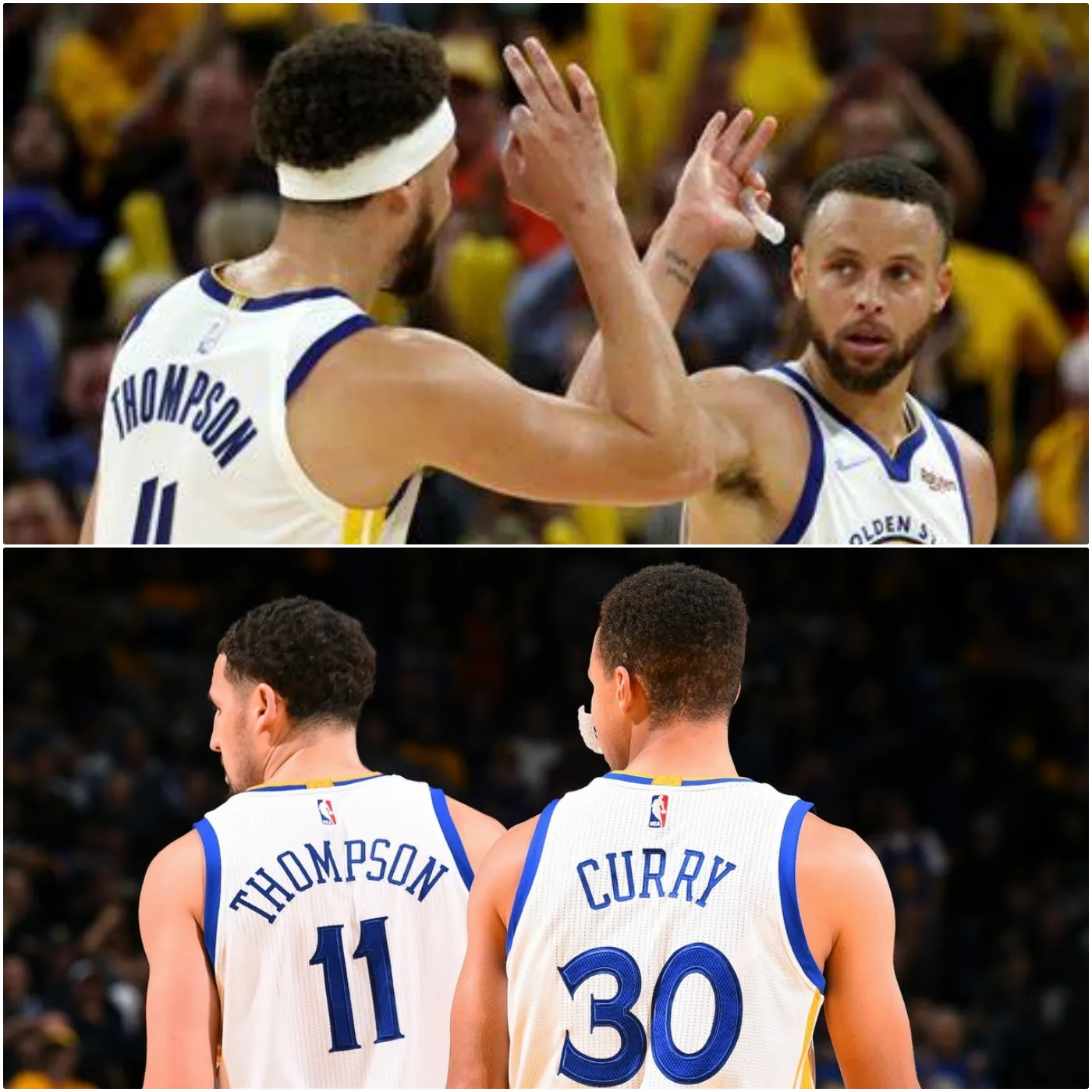 Klay Thompson’s Classic Reaction to Stephen Curry’s 'Night Night' Celebration