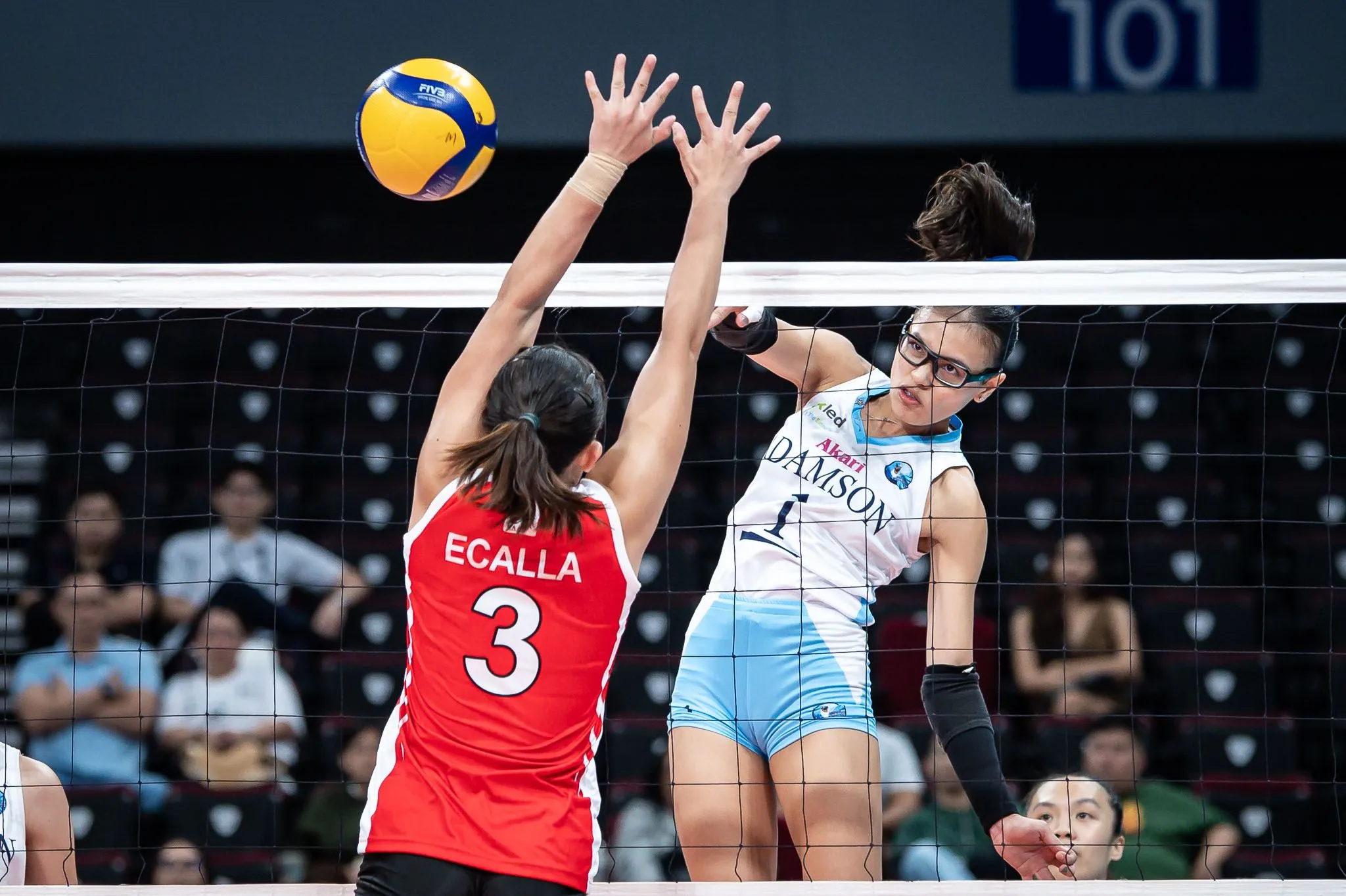 In a dramatic match at the women's volleyball tournament, the Lady Falcons team had an impressive performance when defeating Lady Warriors, marking their return on the path of victory.