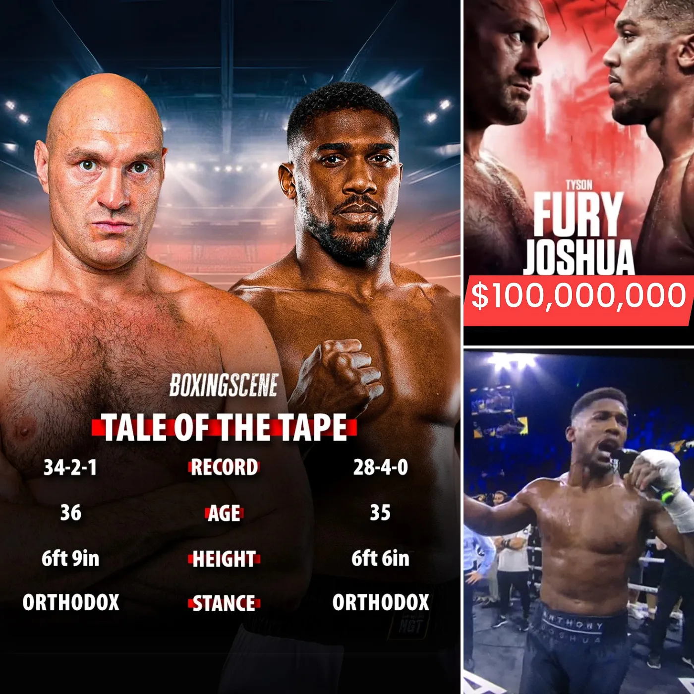 Tyson Fury has hinted at $100 million, and he could be tempted to come out of retirement and smash Joshua. 19 Tyson Fury has hinted at $100 million, and he could be tempted to come out of retirement and smash Joshua.