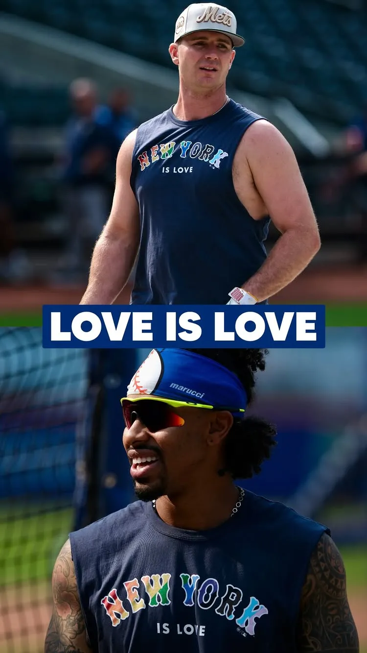 image_684cff6f0ed48 Pride Night shines at Citi Field: Pete Alonso and Edwin Díaz wear t-shirts with the phrase 'New York is Love'!