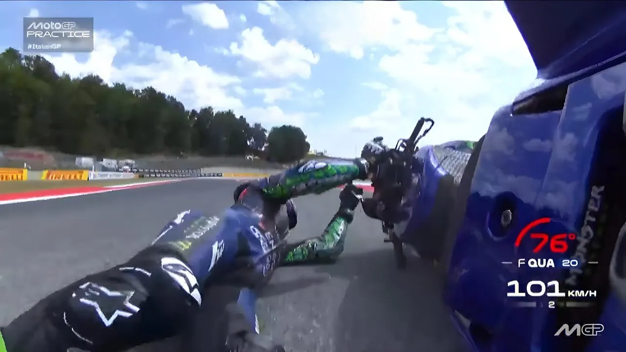 image_685611746cef9 Difficult Start for Quartararo: Injury After Collision at MotoGP Italy