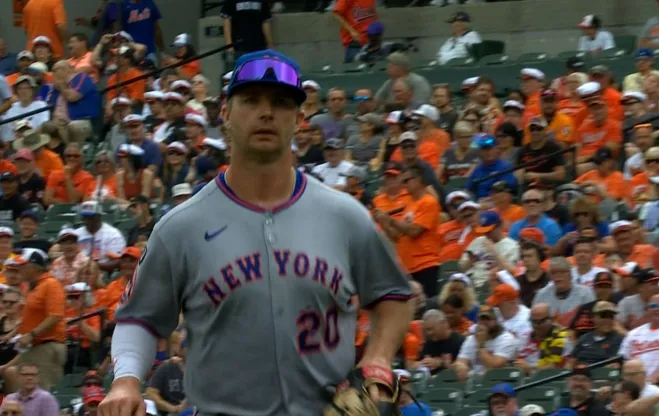 Catch of the year? Pete Alonso jumps the fence to save the Mets against the Orioles