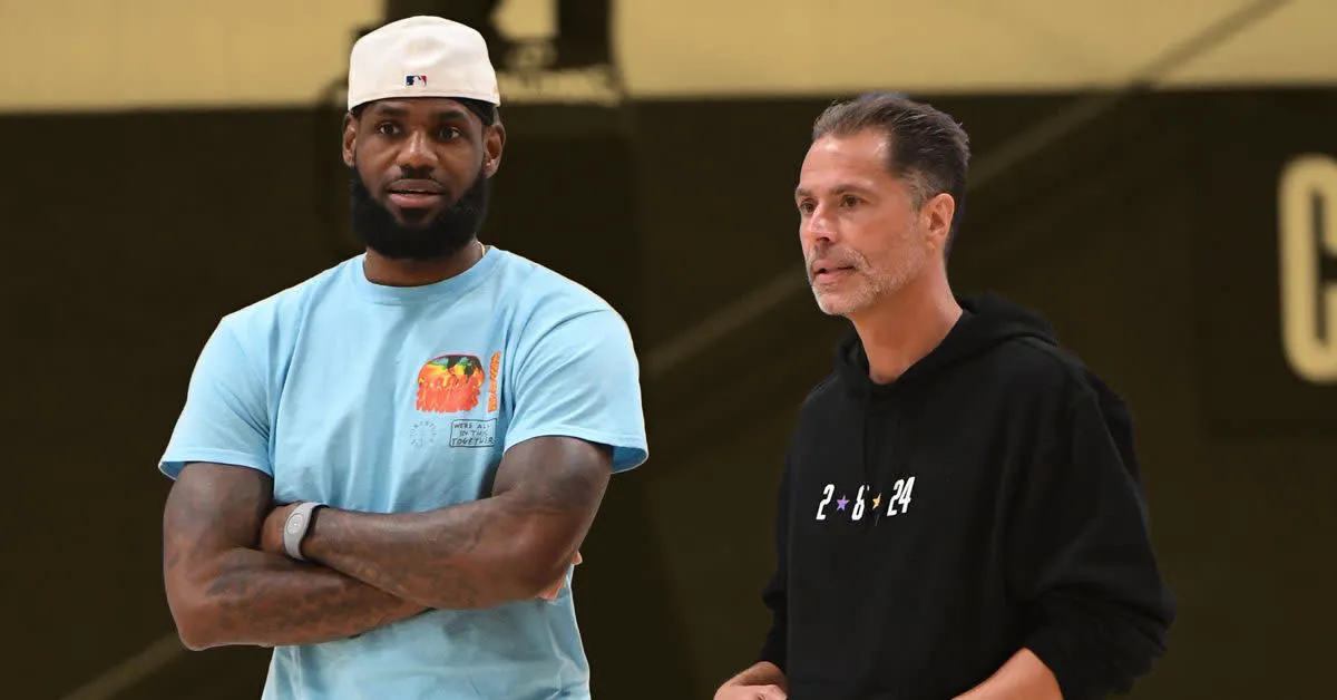 NBA Drama Explodes! LeBron and Pelinka Laugh Like Old Friends – Has the King Decided to Stay?