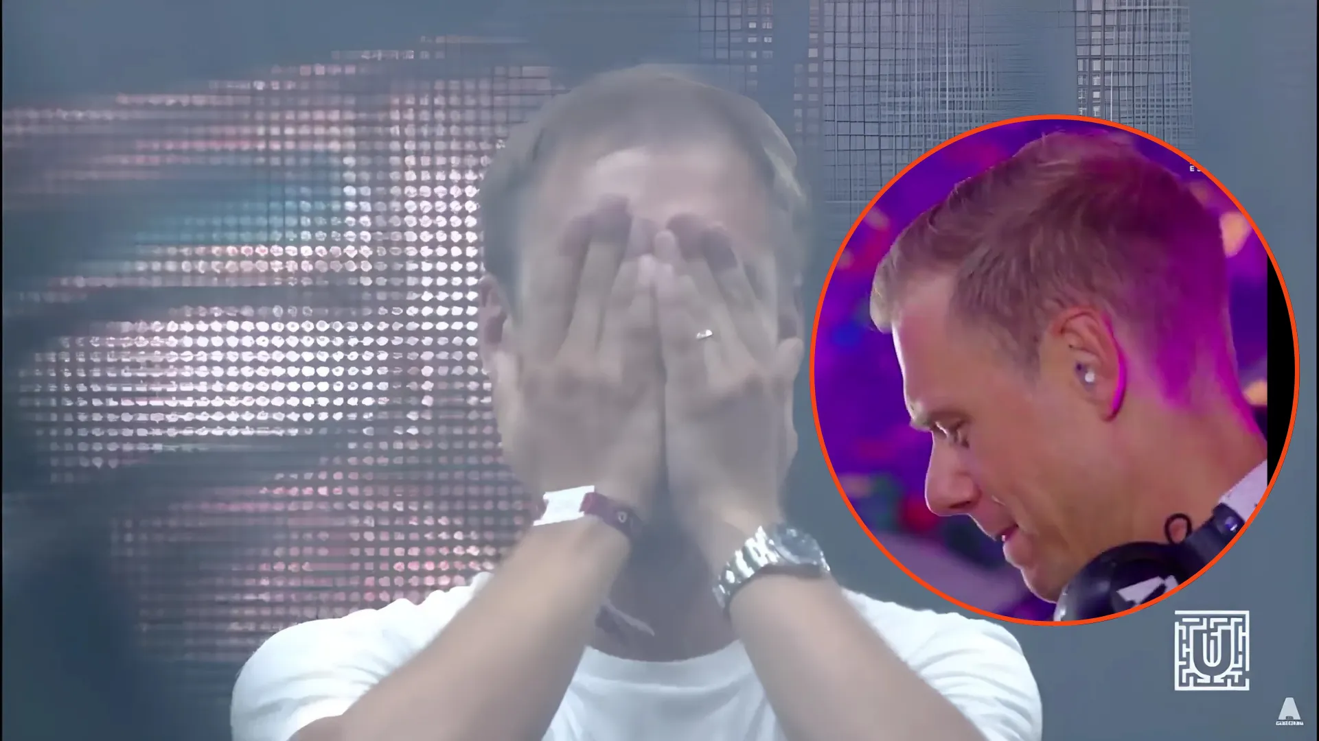 Is Armin van Buuren crying on stage? What makes him break down in such an emotional moment?