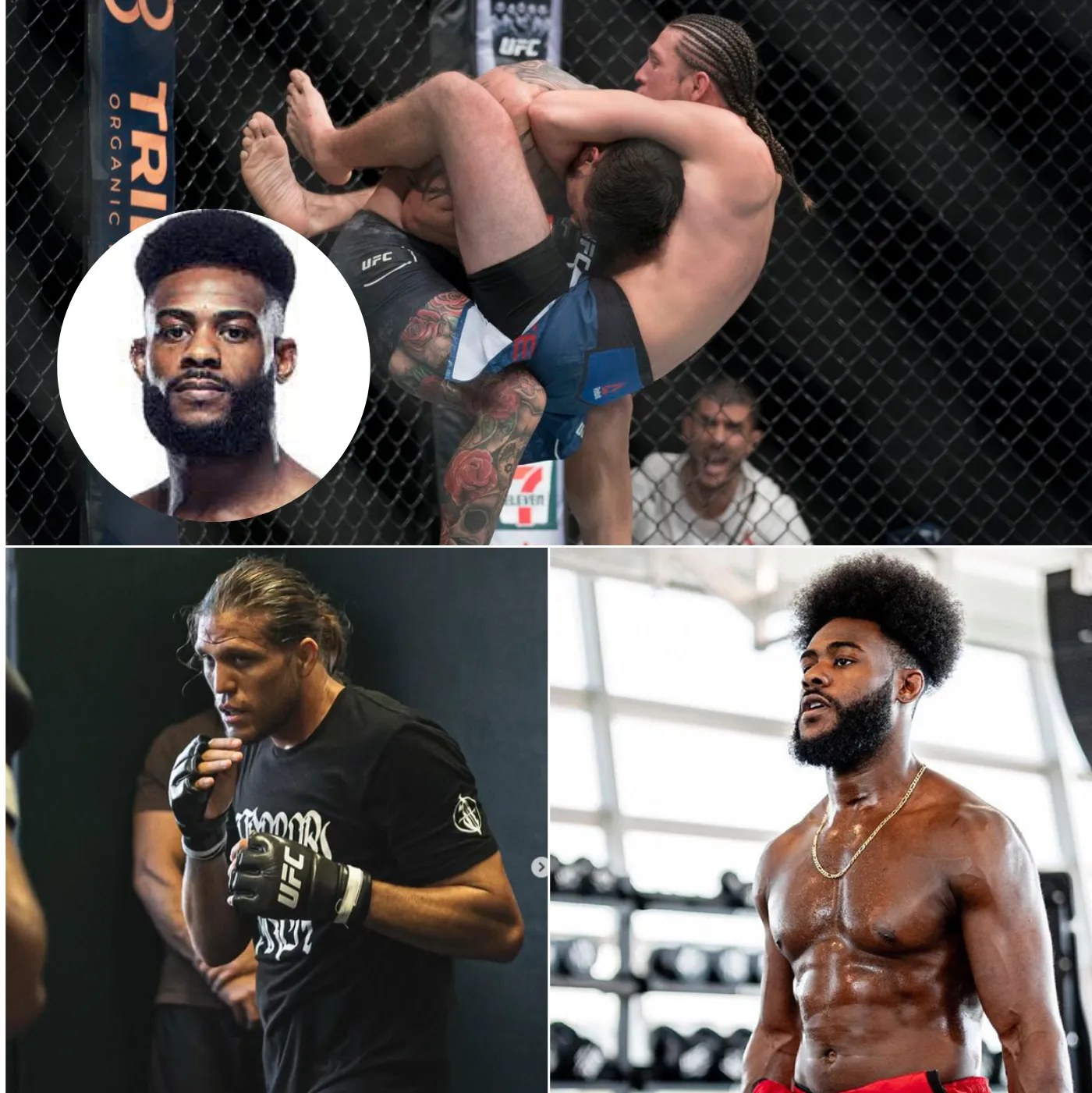 Ortega uses a triangle choke – How many seconds will it take for Aljamain Sterling to be knocked out?