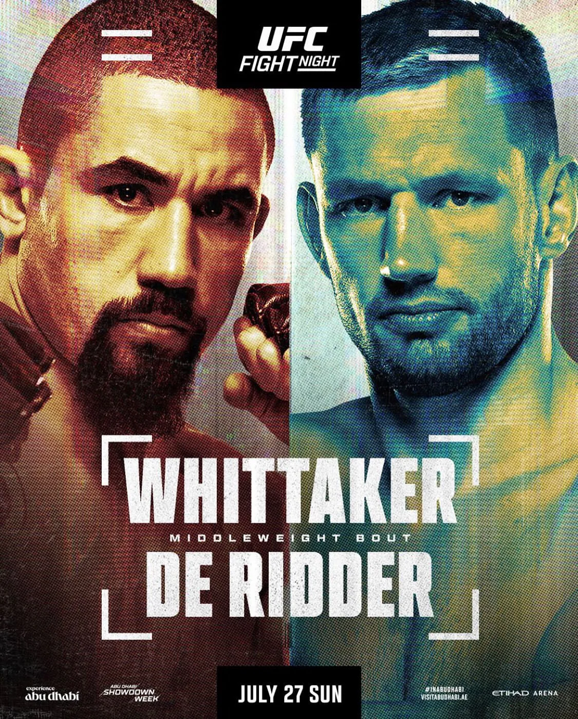 Whittaker didn't need to use much force to defeat his opponent - he just flicked his fingers enough to knock Reinier de Ridder out.