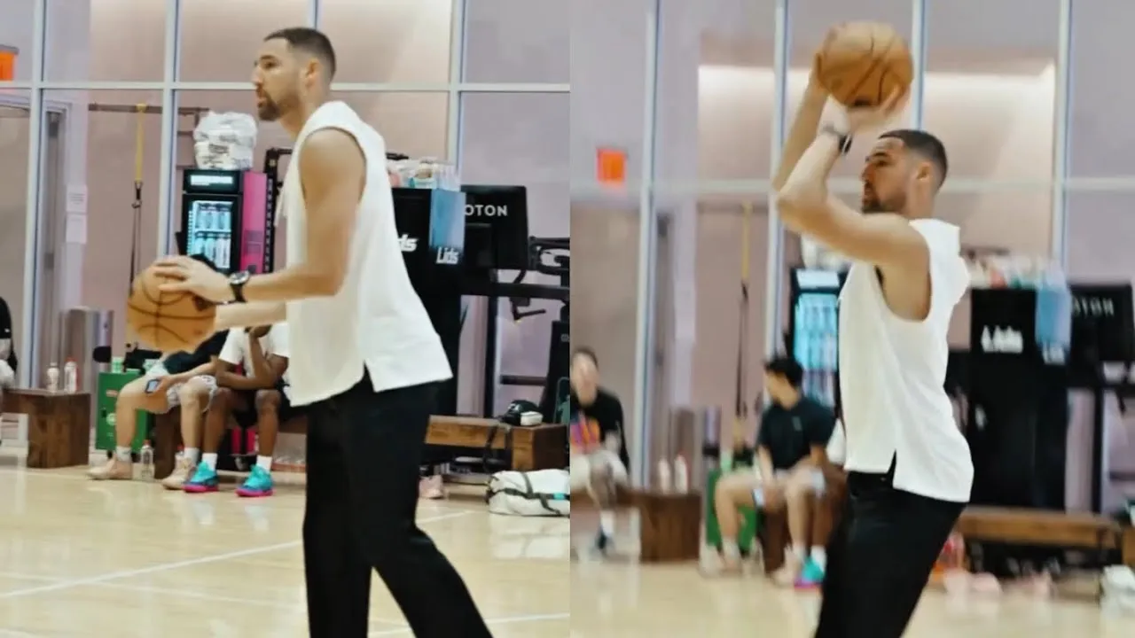 image_68874018b12ab Klay Thompson effortlessly "destroyed" with his left hand—10 three-pointers in a row!