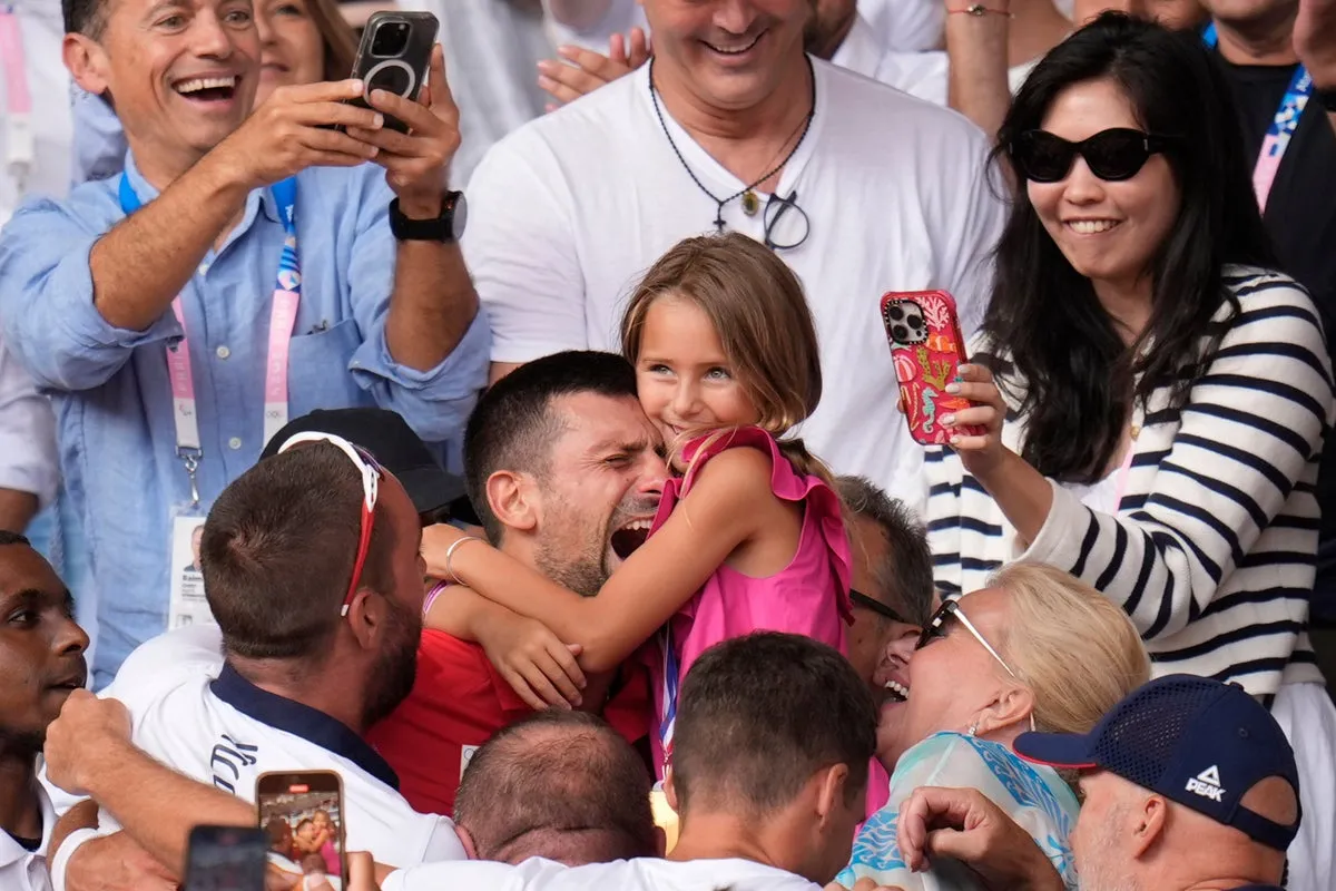 image_6890224423efa Novak Djokovic's Daughter Tara Held Up a Sign Saying ‘My Daddy Is the Best’ — One Hour Later, He Made Olympic History