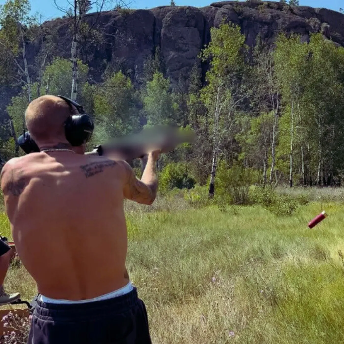 image_68913b0d5f1a8 Shirtless Justin Bieber Fires Off More Than Just Bullets