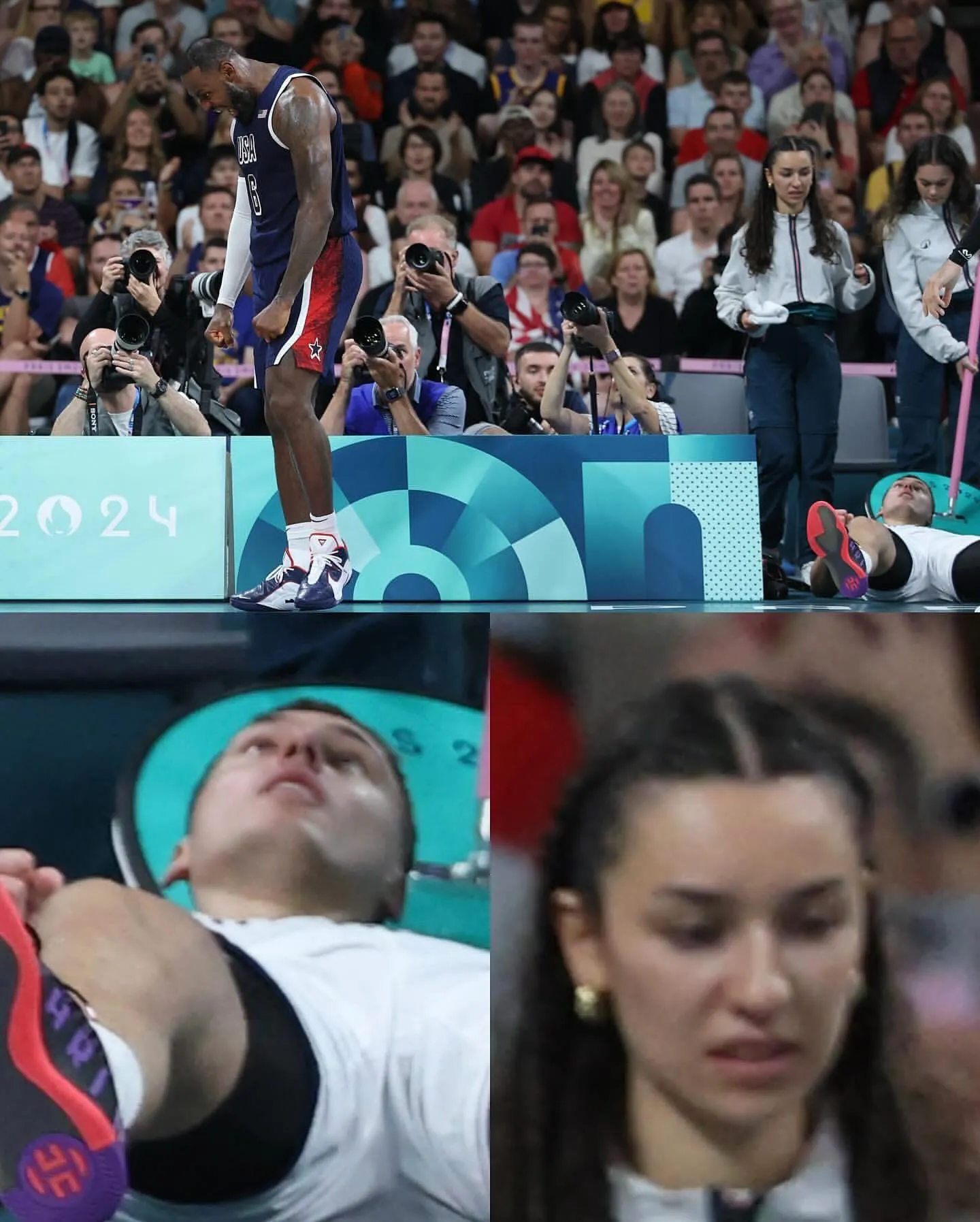 LeBron James executed a dirty dribble move that caused a serious injury to a part of the opposing player's body.