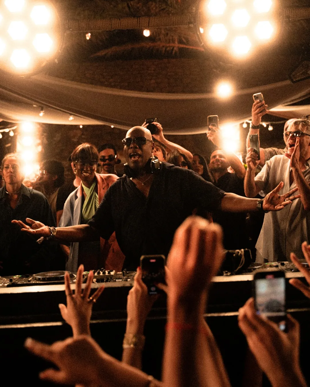 The crowd cheered and went wild as a mysterious object appeared on Carl Cox's stage.