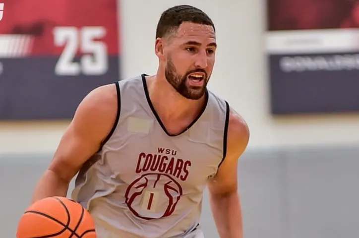 Klay Thompson unexpectedly returned to Pullman to practice with WSU players.
