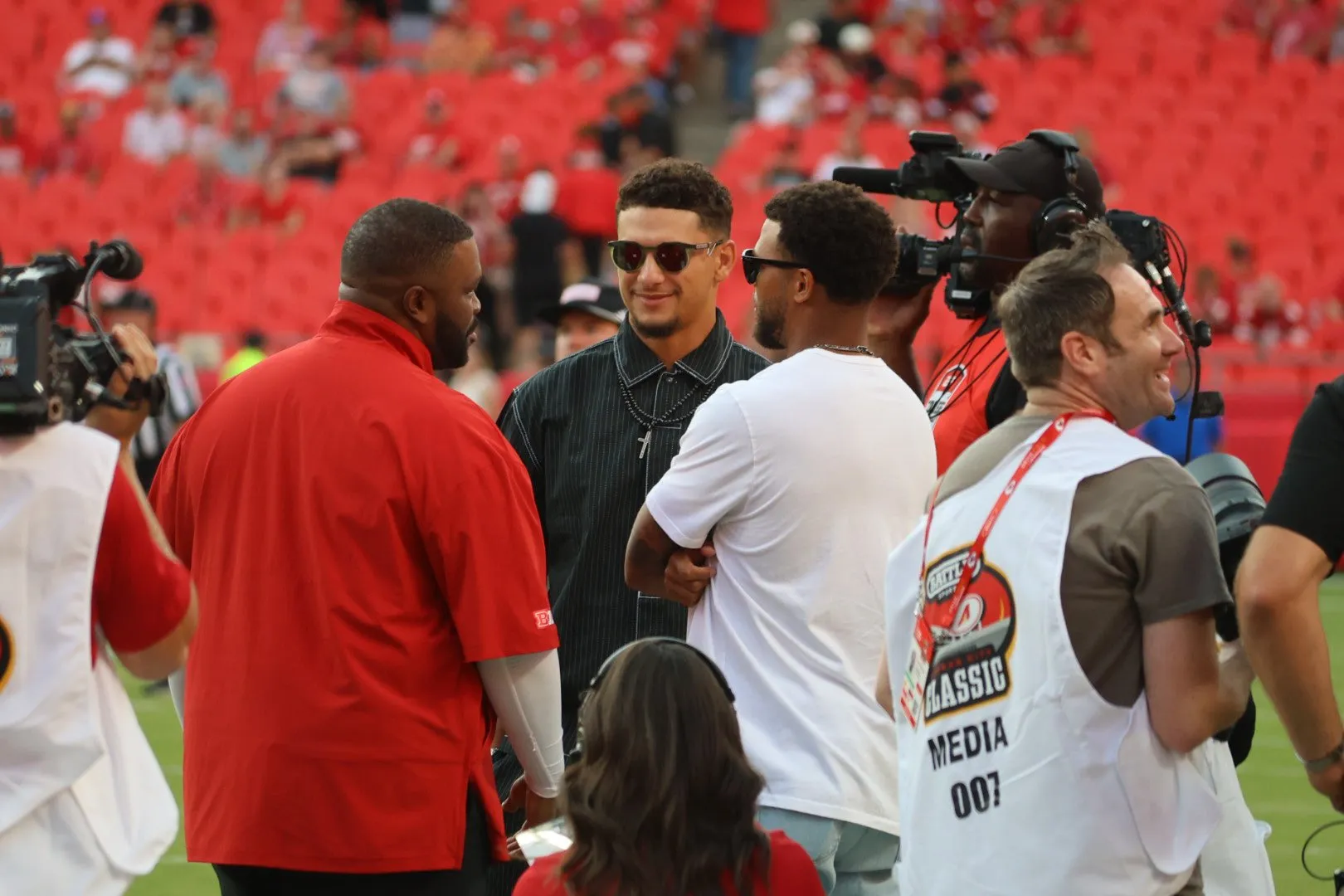 Fans Lose It After Patrick Mahomes Shows Up on Nebraska Football Sideline in Shocking Cameo