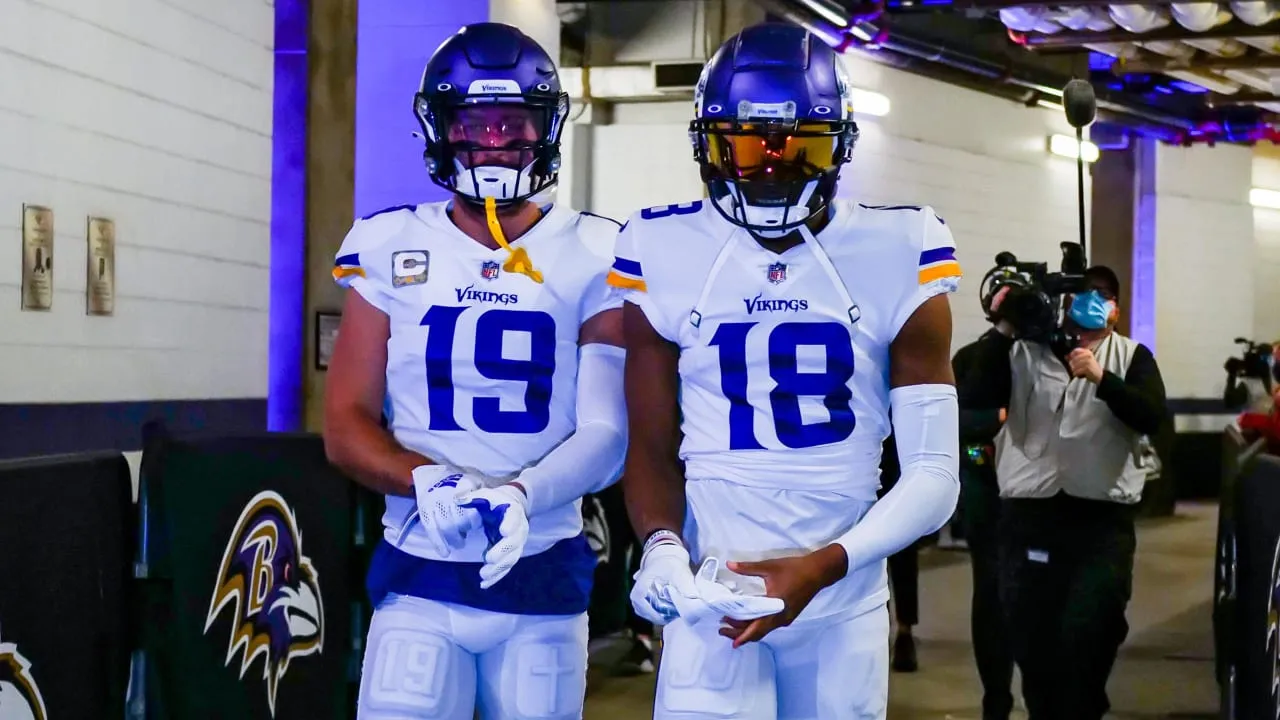 image_68b2ce1715b36 Emotions Run High as Justin Jefferson Reunites With Adam Thielen for Their First Conversation Since the Trade