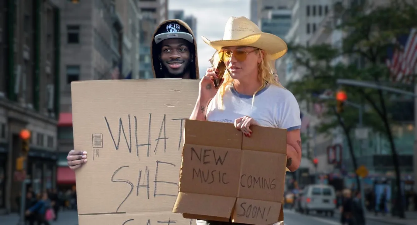 Lil Nas X and Kesha were once so broke that they used cardboard to announce they were about to release new music together