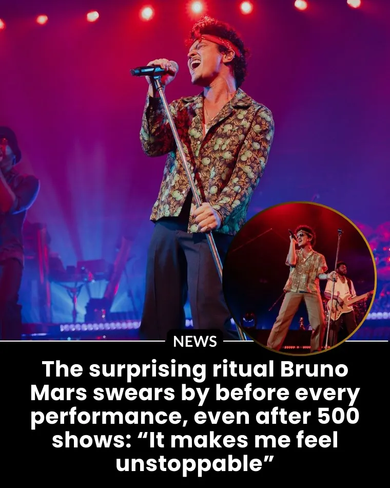 Bruno Mars has a special ritual before every live performance that gives him extra confidence when he steps on stage - What is it?
