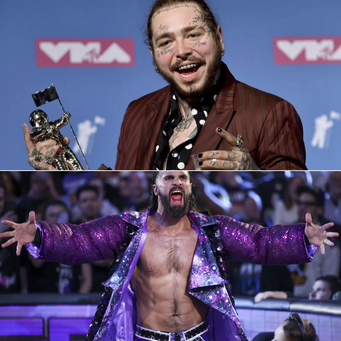 Grammy-Nominated Rapper Post Malone Shocks Fans by Challenging Seth Rollins on the WWE WrestleMania 42 Stage – Fans Stunned by a Battle That Could Make History!