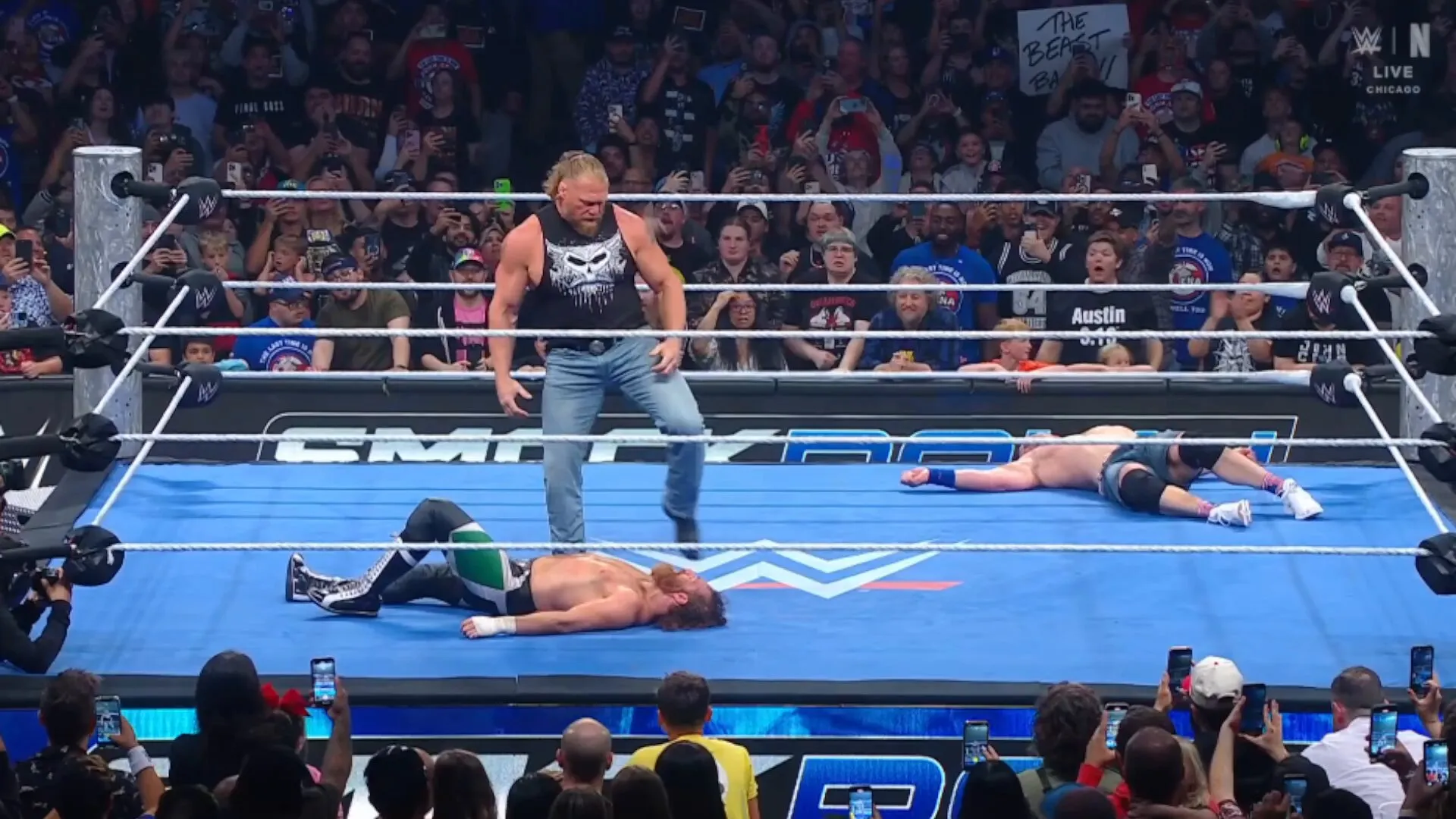 image_68be60fd6e708 Chaos Erupts on WWE SmackDown as Brock Lesnar Unleashes a Double F5 on John Cena and Sami, Leaving Fans in Shock