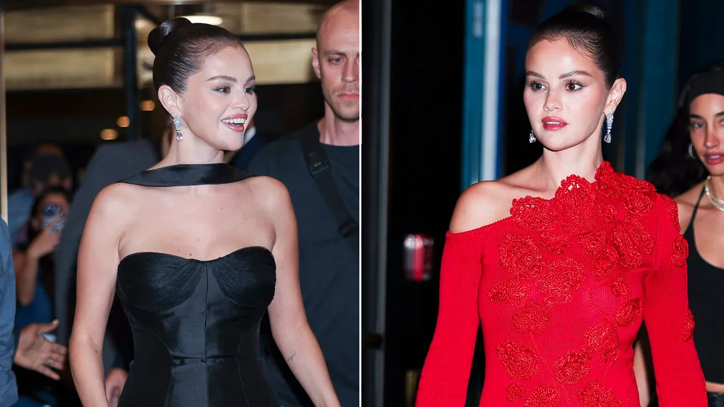 Selena Gomez Warms Up for the 2025 Emmys Red Carpet in Two Back-to-Back Designer Dresses