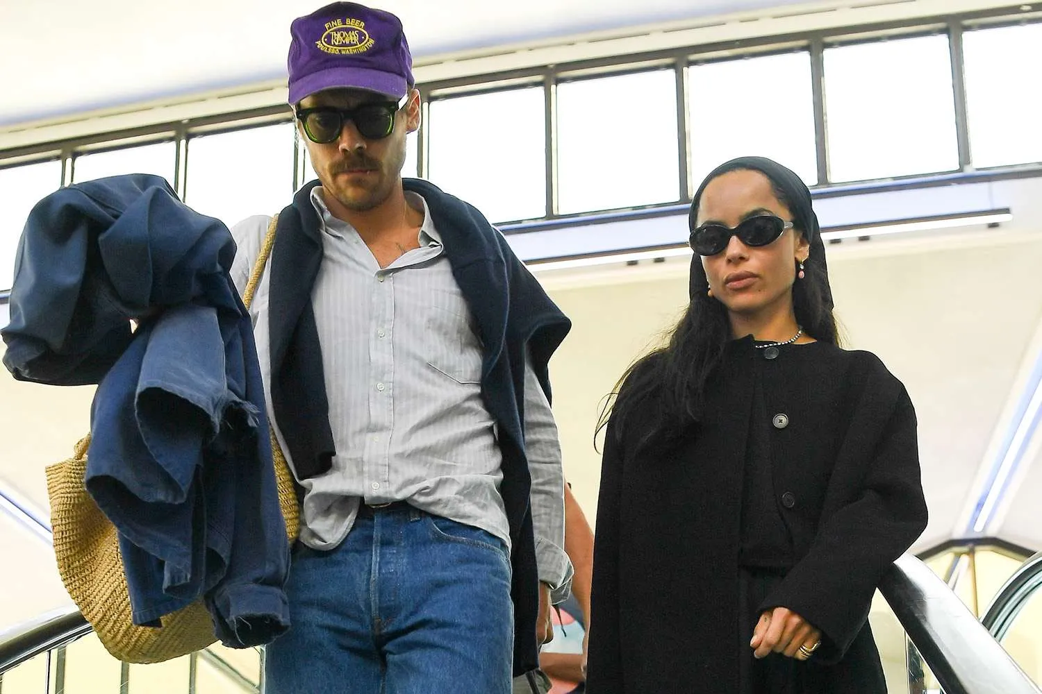 Harry Styles Turns Heads as Zoë Kravitz Jets Off Wearing a Dazzling $1.3M Necklace Beside Him