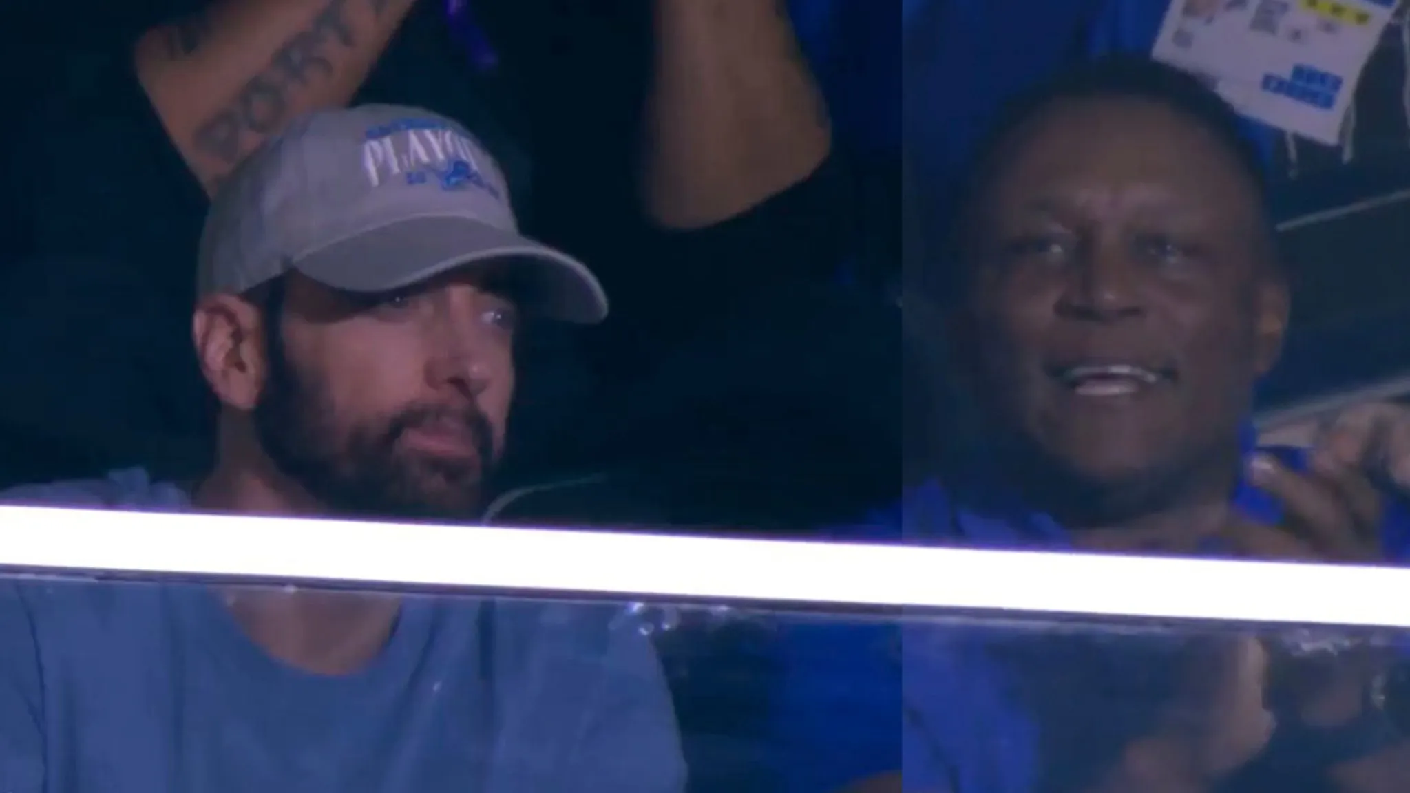 Eminem & Barry Sanders Turn Up at Lions vs Bears Game
