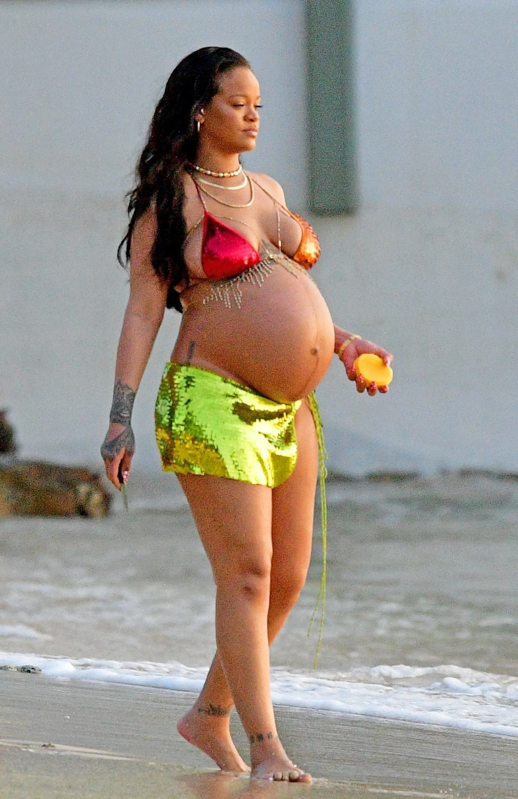 Rihanna Shocks Fans With Bizarre Mango Trick Dipping It Into The Ocean For Extra Salt