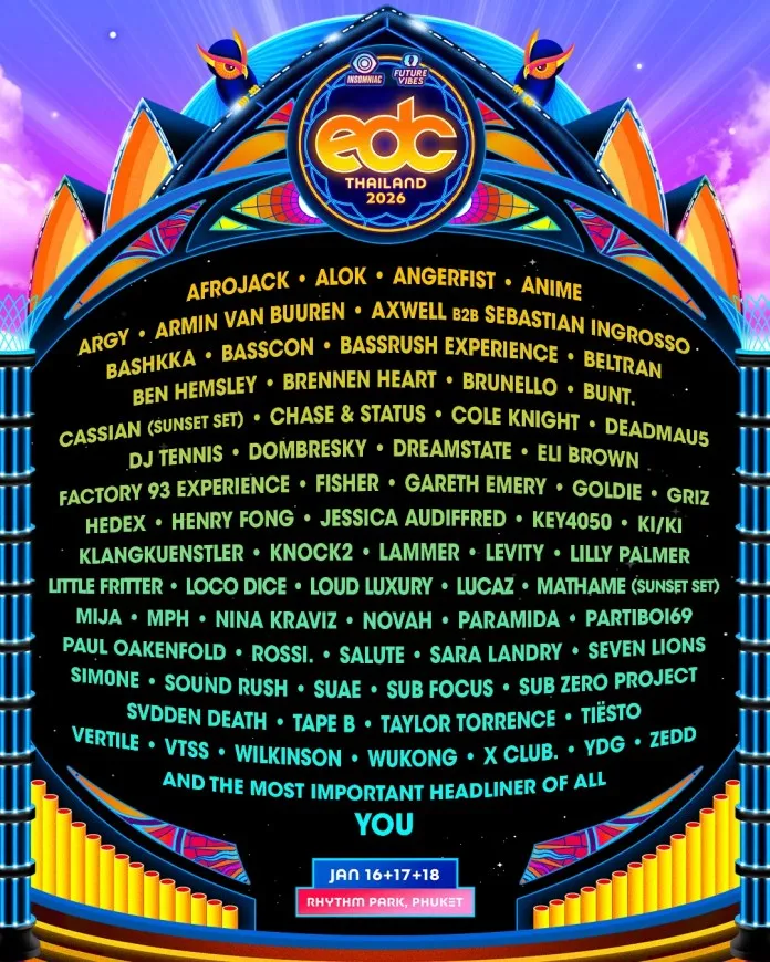 image_68d2354c73534 EDC Thailand 2026 Set to Explode as Armin van Buuren Returns to Phuket with a Headliner Lineup That’ll Leave You Speechless
