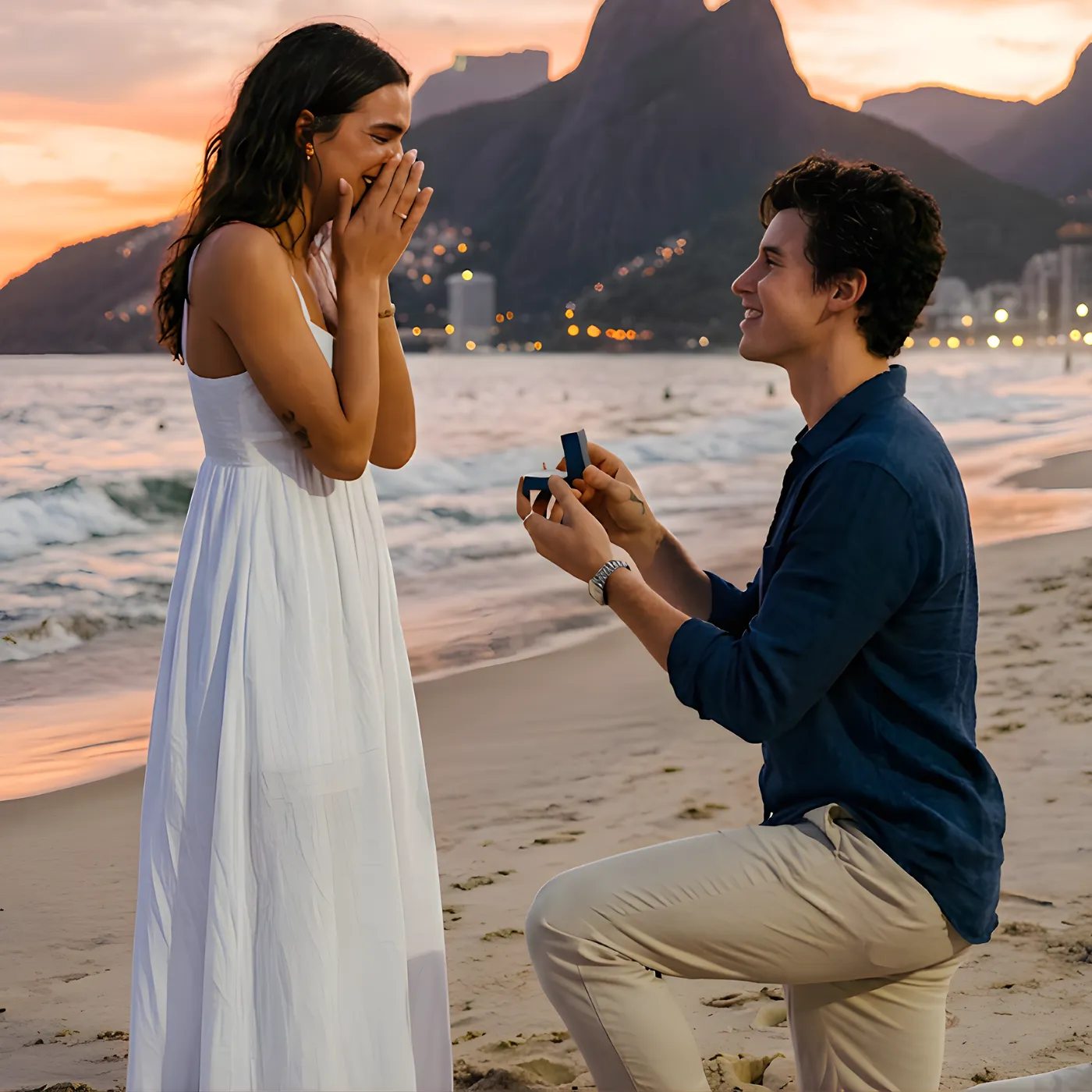 image_69f1cea9a2d63 Images have surfaced showing Shawn Mendes proposing to Bruna Marquezine on the beach in Rio de Janeiro, Brazil.